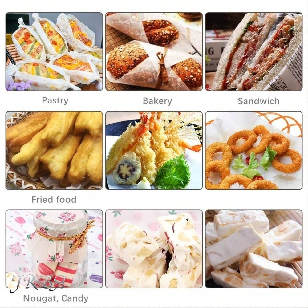 50Pcs Wax Paper Food Wrapping Paper Greaseproof Baking Soap Packaging Paper Sandwich Hamburger Food Candy Greaseproof Wax Paper