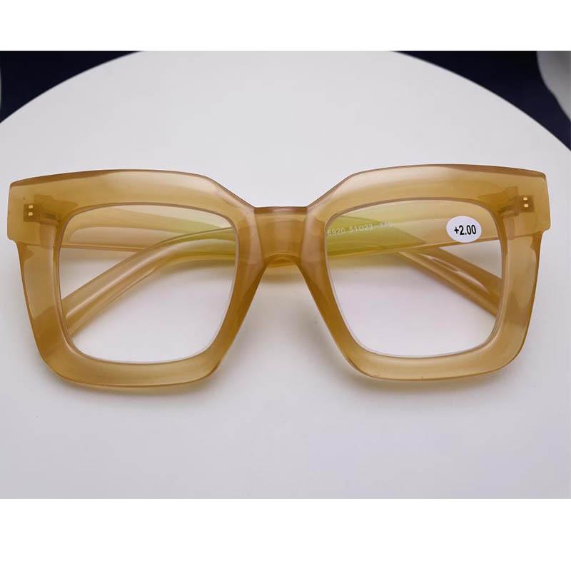 Reading Eyewear Female Presbyopic Oversized to Optics 0 Lens Transparent Ladies celebrity Square Fashion New Clear Rectangular Trendy +6.0