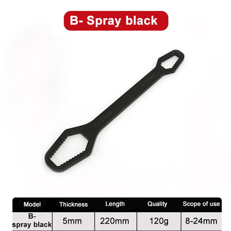 

Многофункциональный накидной ключ Двухсторонний гаечный ключ, Самозатягивающийся Регулируемый Универсальный Регулируемый ключ 8-24 мм