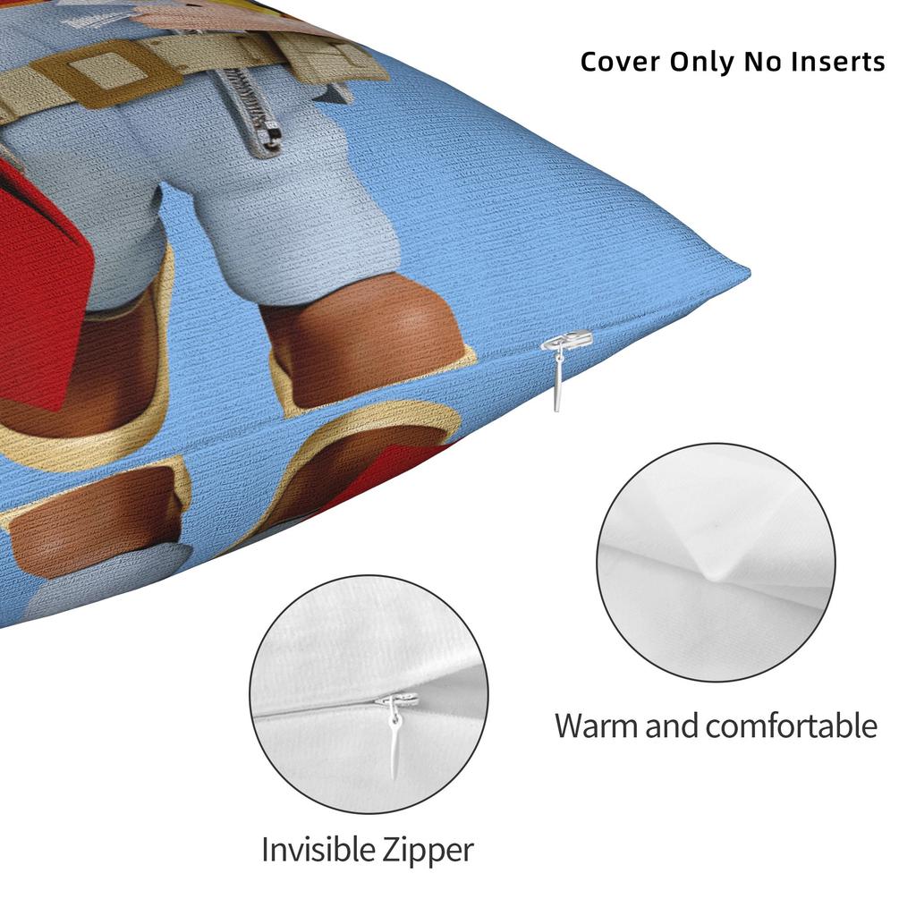 Pillow Case Cartoon B-Bob B-Builder Square Pillow Cover For Sofa Bedroom Home Decor Funny Pillowcases