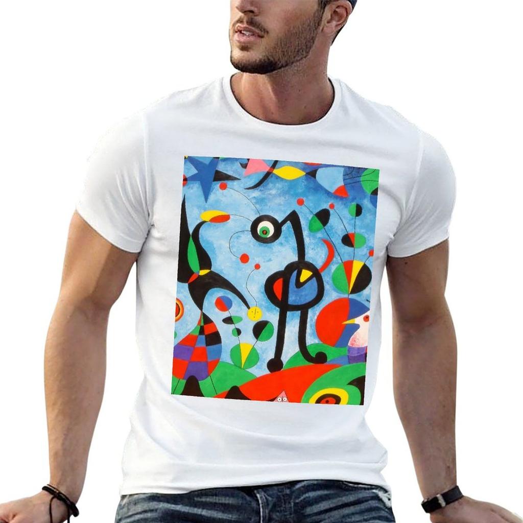 Koszulki Unisex Luksusowa Koszulka Artystyczna T-shirt Bawełniany T Miro T Zabawny