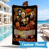 Custom Name Halloween Horror Christmas  Beach Towel Microfiber Beach Towel, Lightweight and Quick-Dry, for Summer Travel, Swimming Pool Gift