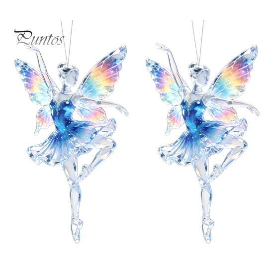 Festive Party Supplies 2Pcs Glitter Ballet Girl Keychain, 2D Acrylic Hanging Pendant for Bag Backpack, Sparkling Ornaments Trees Dancer Car