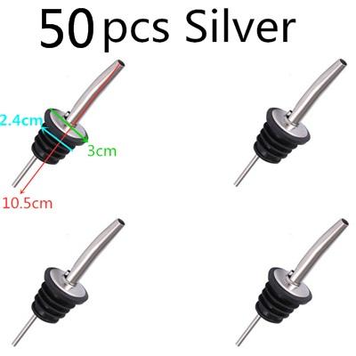 50pcs Stainless Steel Wine Bottle Pourer Pourer Oil Cork Bartender Wine Accessories Bar Accessories Wine Pourer