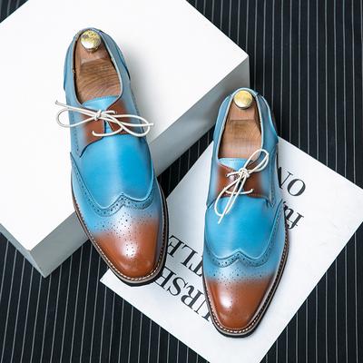 Fashion Fashion Block Shoes Men Luxury Business Leather Shoes European Gentlemen's Social Shoes Men's Sizes 38-48