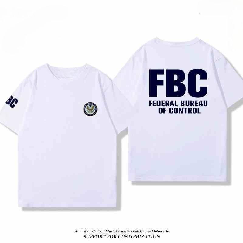 2026 Federal Bureau of Control FBC Paranormale Organisation Unisex und Damen Kurzarm T-Shirt Sommer Vielseitiges Baumwoll Oberteil