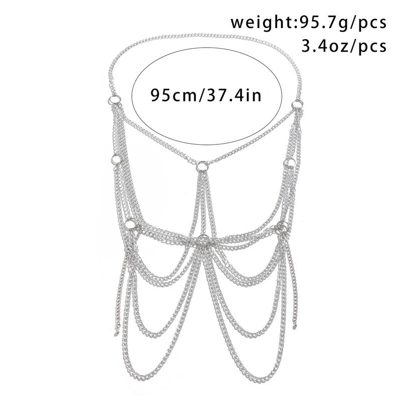 

Fashion Luxury Multilayer Metal Tassels Waist Belly Chain Necklace for Men Punk Summer Party Beach Body Jewelry Accessories