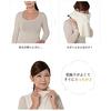 Neck Warmer In Japan with Organic Livelively Ribriburi Detachable Collar Turtleneck Cotton Shoulder-attached (White) [Made 100% Cotton] 100%