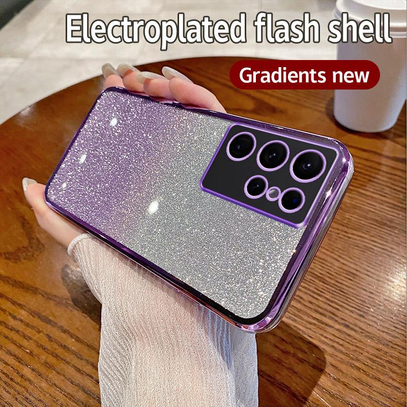 Glitter Clear Soft Phone Case For Samsung Galaxy S25 S24 S23 S22 S21 S20 FE Ultra S10 S9 S8 Plus A06 A16 A36 A55 A03 Core Cover