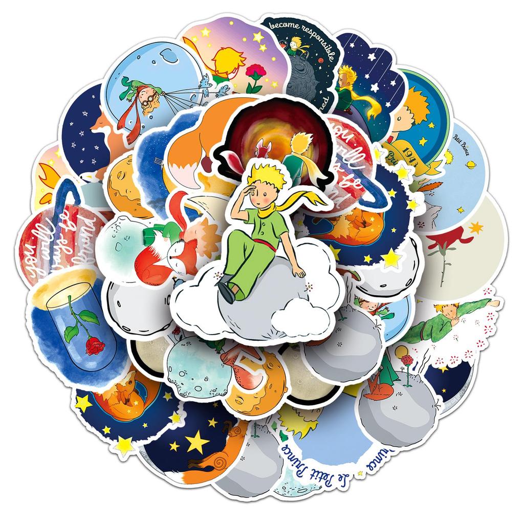 50 Little Prince Animation Cartoon Character Stickers - Cute Waterproof Stickers for Phone Cases, Planners, and Decorations.