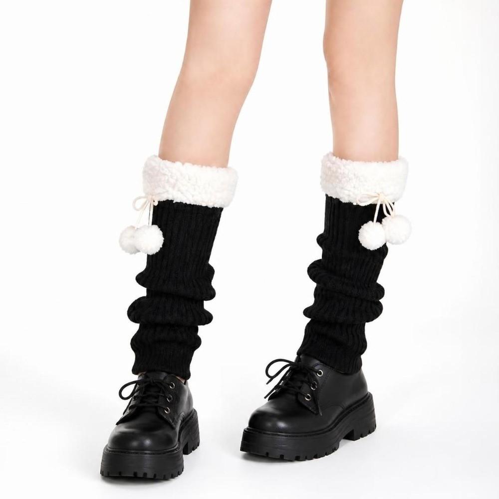 Gothic Slouchy Leg Socks Harajuku Fuzzy Cuff Leg Covers Lolita Leg Accessories For Women Girls