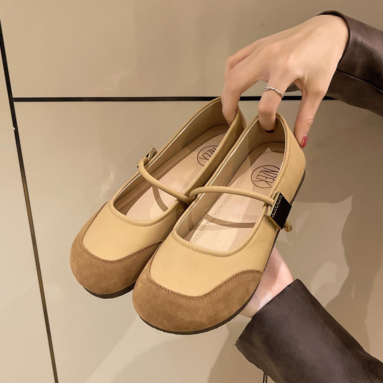 

Sweetheart imprisoned super fairy lazy person with one foot, versatile shallow mouth single shoes 2025 new spring and autumn oes 40 хаки