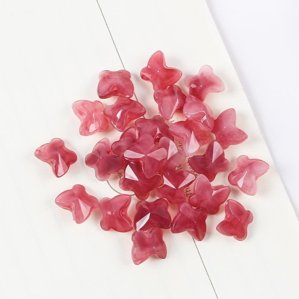 

12 мм Цветной акриловый шарик-бабочка, россыпь, DIY, масляная живопись, имитация фарфоровой живописи, цветной шарик-разделитель, ожерелье, аксессуары для бижутерии из бисера 10 pieces