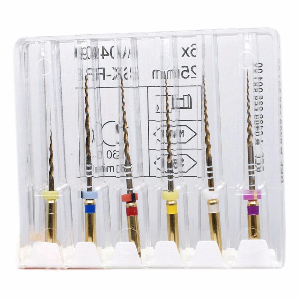 Instrument dentaire Super fichiers fichiers en or moteur universel utiliser des fichiers rotatifs canal radiculaire dondontique doré outil de dentiste NITI