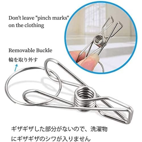 DUOFIRE Clothes Drying Hanger, 30-Pinch Stainless Steel Hanger, Laundry Supplies, Tangle-Resistant, Windproof Hooks, Heavy-Duty, Convenient Storage (1