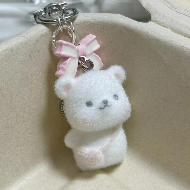 Soft Toy Bear Key Chain Stylish Ornament Resin Key Ornament Purses and Keys Pendant Handmade Detail for Durability