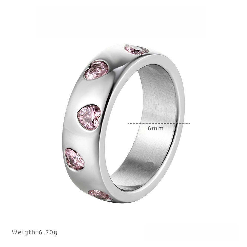 

Любовь Циркон Порошок Циркон Бриллиантовое Кольцо Женское Нишевое Высококлассное Легкое Роскошное Кольцо Титановая Сталь Не Тускнеет 9