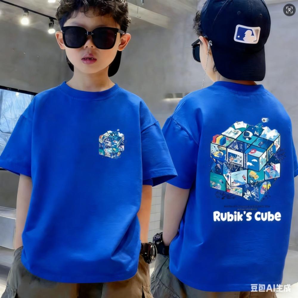 Nickelodeon Best-selling NickSpringSoft and Comfortable Children s Cartoon Print Pure Cotton T-Shirt for Kids(Short-Sleeved Top) 110