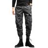 Men Cargo Pants Drawstring Waist Jogger Pants Military Style Outdoor Trousers