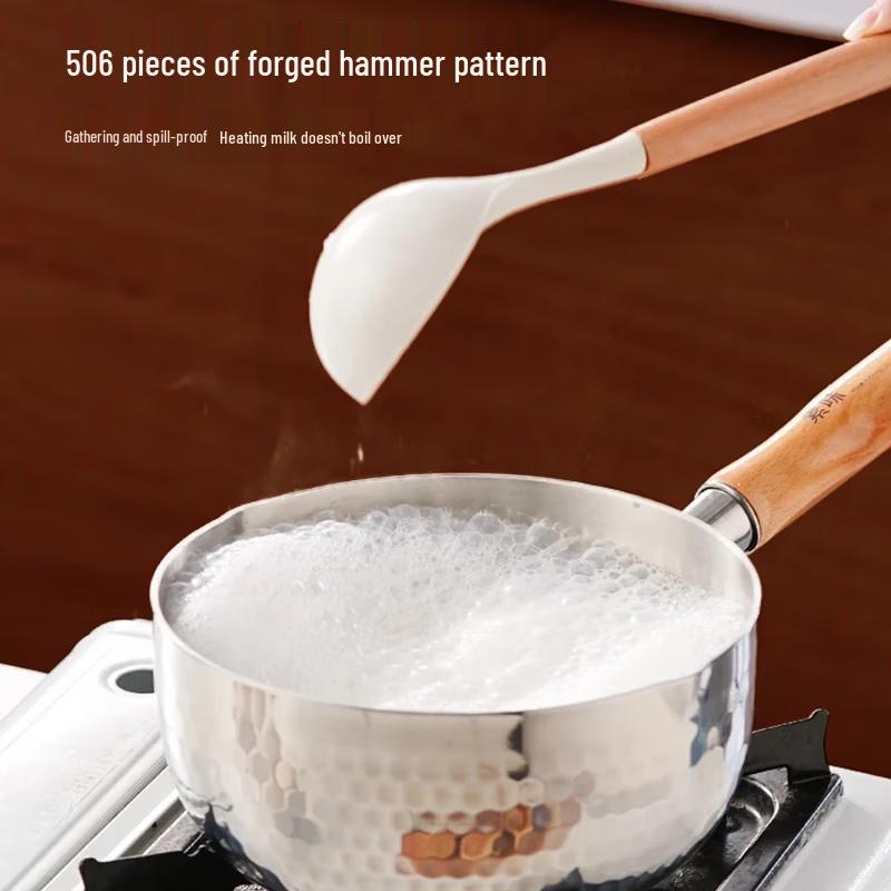 Hefeng Series 18cm Uncoated 304 Stainless Steel Yukihira Pot