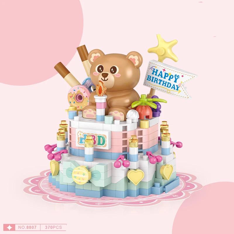 Cute Animal Rabbit Mini Building Blocks DIY Bear Model Mini Construction Bricks Toys Home Decor Holiday Gifts for Kids