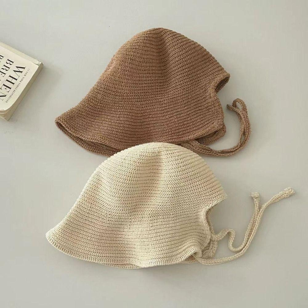 Summer Travel Wide Brim Straw Sun Hat Foldable Breathable Bucket Cap Cute Strap Beach Sun Cap For Women Female