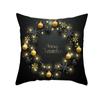 New Black Hot Stamping Christmas Pillow Cover Golden Elk Christmas Tree Sofa Cushion Cover Home