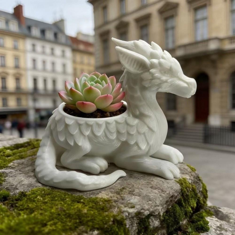 Gift 3D Printed Succulent Planter Jewelry Holder Home Decoration Flowerpot Molds Fantasy Dragon Plant Pot Birthday Gift