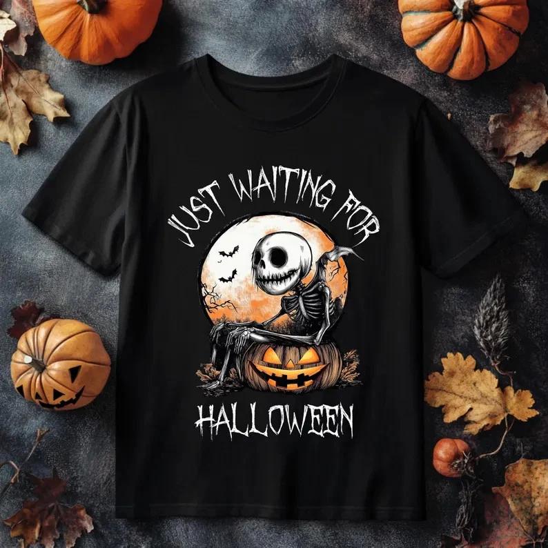Just Waiting For Halloween T Shirt Men Women UNisex 1 S