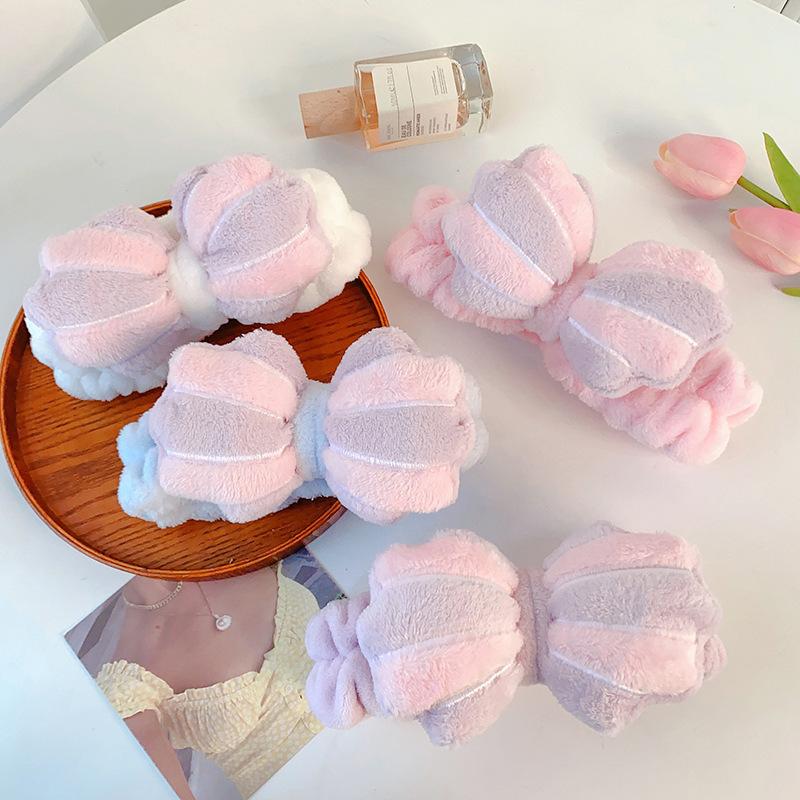 Striped Bread Bow Headband Elastic Soft Washing Face Shower Make Up Yoga Sports Hair Band Skincare Headband for Makeup Removal