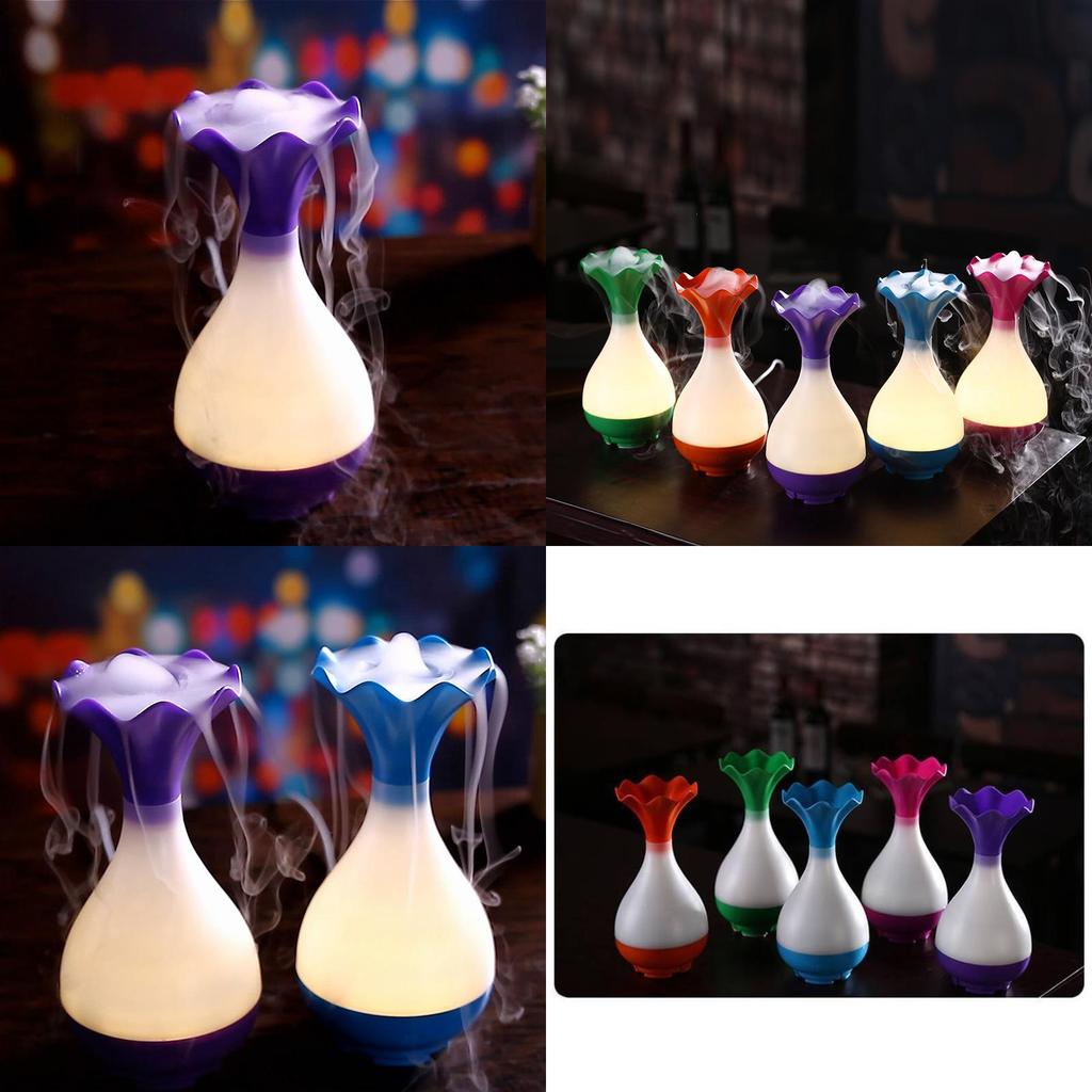 Usb Humidifier With Aromatherapy Vase Design For Home Use Silent Night Light