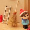 24 Pcs/Set Mini Witch Hat with Mini Broom Miniature Straw Brooms Plastic Witch Hat Set for Halloween Party Decoration