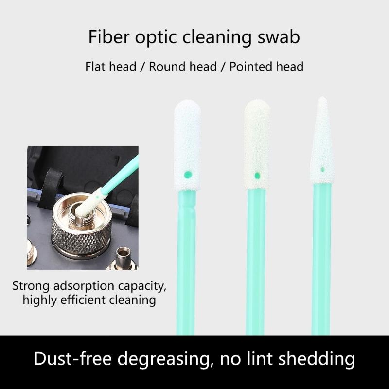 Pack Of 100 Fiber Visual Cleaning Swabs Not Shedding Particle Complimentary Fixed Absorption For / / / Couplings Camera Lens Maintenance Equipment