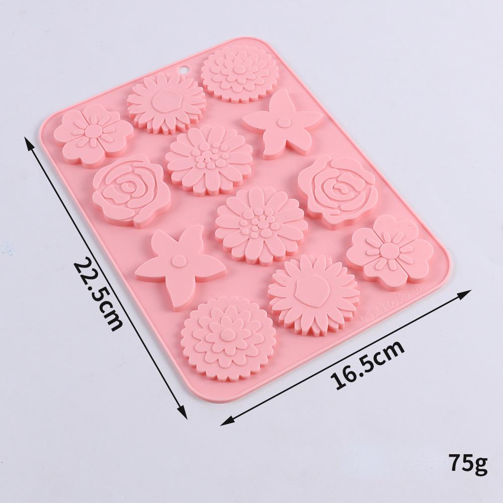 Multicavity Mix Flower Silicone Chocolate Mold Daisy Candy Biscuit Jelly Cake Decor Mould DIY Blossom Soap Candle Mold Ice Tray