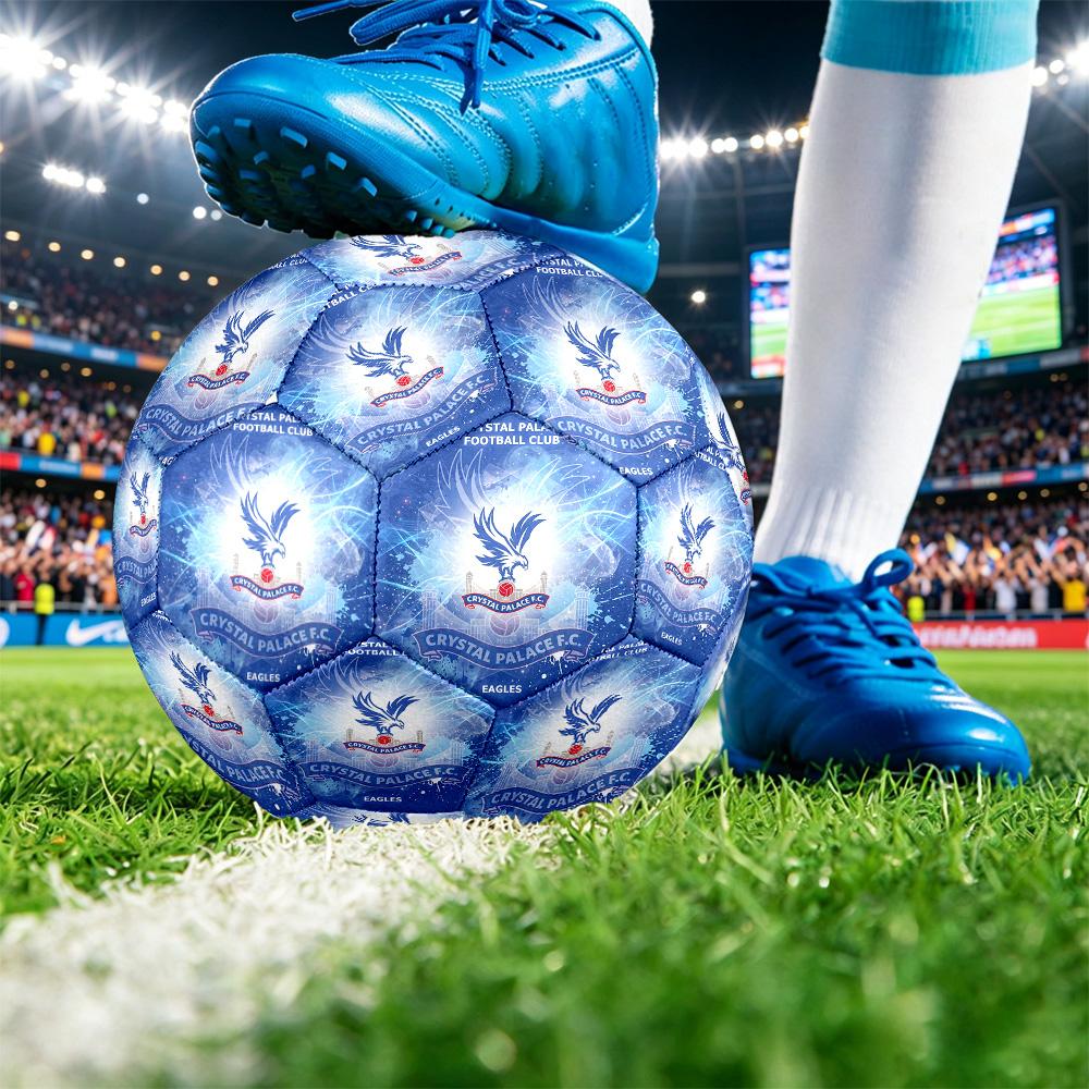 Pallone da Calcio Stampato Crystal Palace Taglia 5, Antiscivolo, Pallone da Partita per Adulti, Souvenir per i tifosi di Calcio