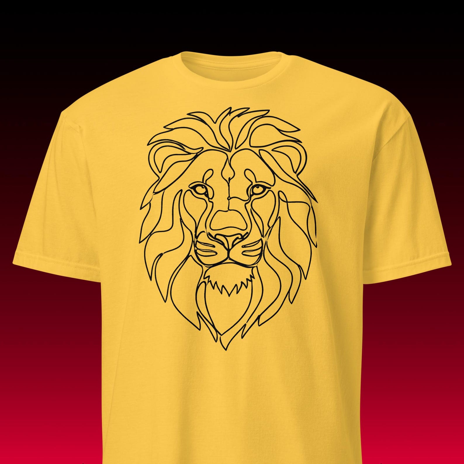 Abstract Lion Tee | Minimalist Line Art | Leo Zodiac Shirt XL