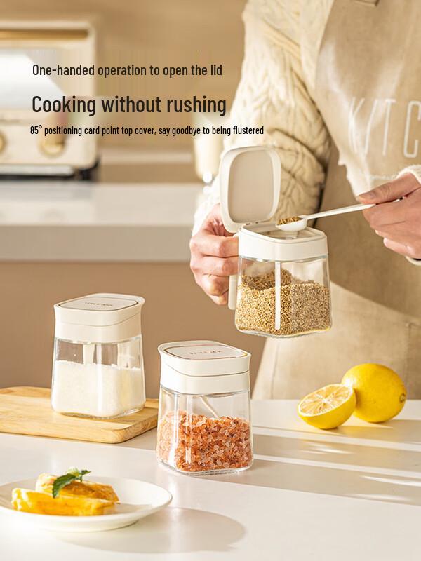 6-Piece Sealed Glass Spice Jar Set