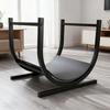 Porte-bûches Exquis Stable Gain de Place Assemblage Facile Support à Bûches en Fer pour Intérieur Extérieur