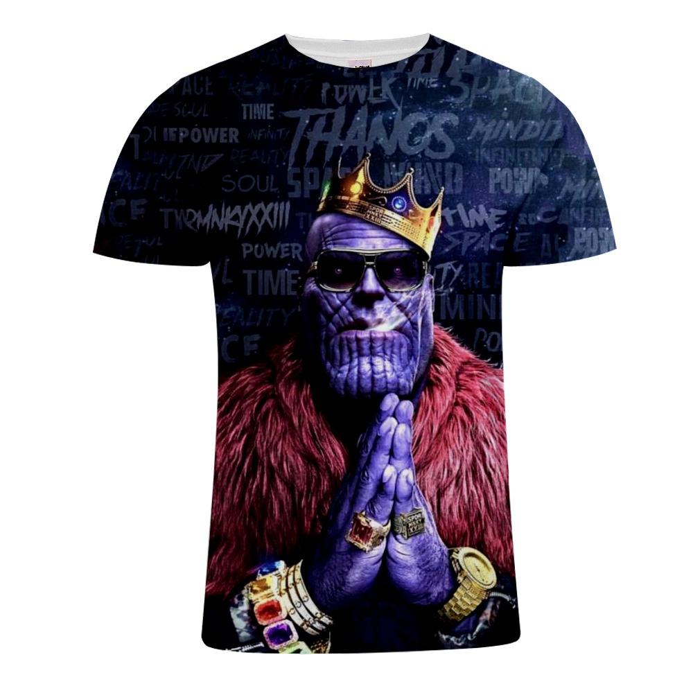 Premium Quality The Avengers Endgame Thanos Men Short Sleeve O-neck Graphic T Shirt Tops Blouse
