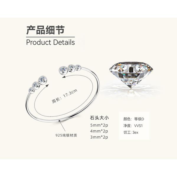 Silvere Glam 2025 Cross-border New Product Moissanite Bracelet Summer Flower Wristband For Women S925 Sterling Silver Jewelry
