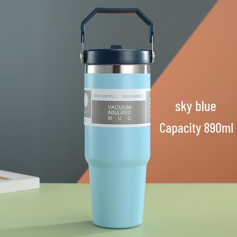 Premium Large-Capacity Stainless Steel Sports Thermos Cup - Portable and Car-Compatible