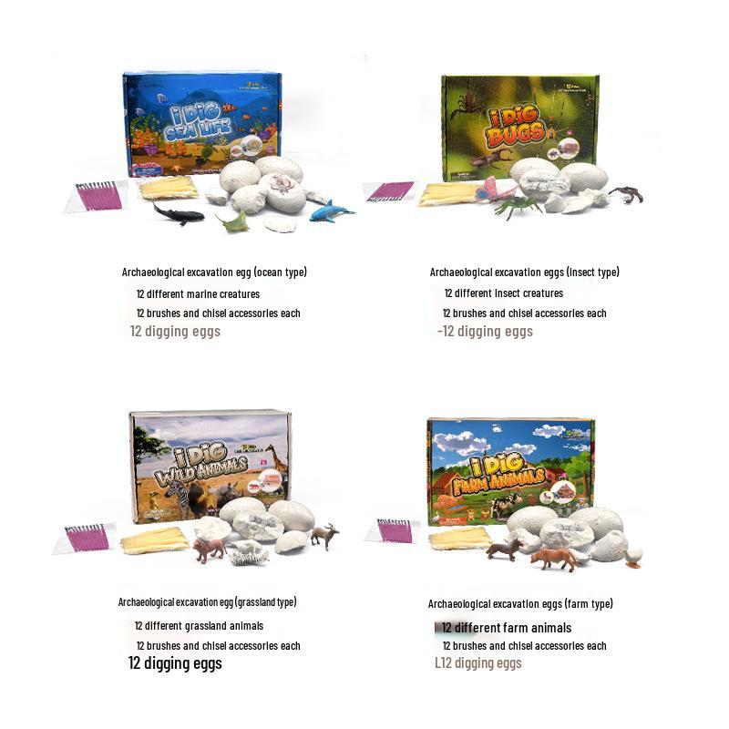 Animal & Insect Excavation Set: Ocean & Grassland Adventure for Kids