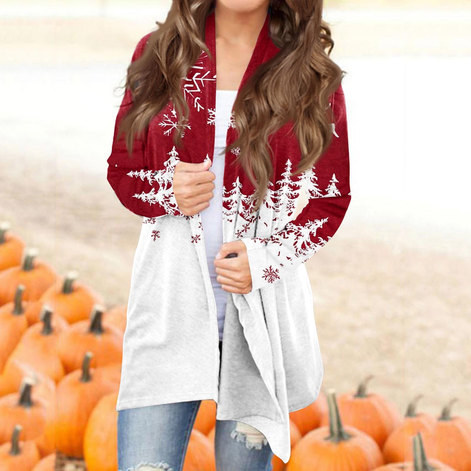 

Женская модная повседневная куртка-кардиган средней длины с принтом, пальто XL