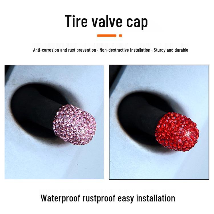 Creative Diamond-Studded Tire Valve Stem Cap for Car Decoration