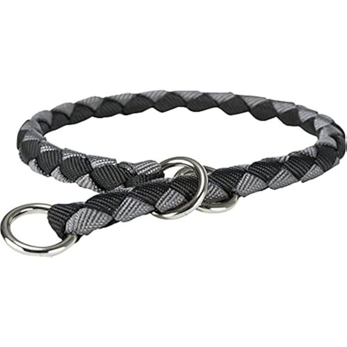 Collier - TRIXIE - Semi-étrangleur - Taille S–M - 35–41 Cm - Couleur Noir/Gris Graphite