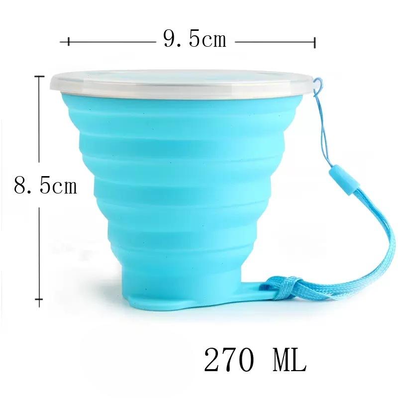 

Силиконовая складная чашка для путешествий, мини-портативная чашка для полоскания рта для отелей, выдвижная компрессионная складная чаша для путешествий. 270ML