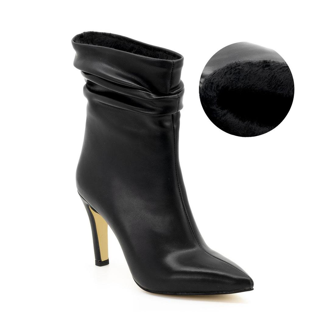 Klassische Damenstiefel mit spitzer Zehenpartie und dünnem Absatz