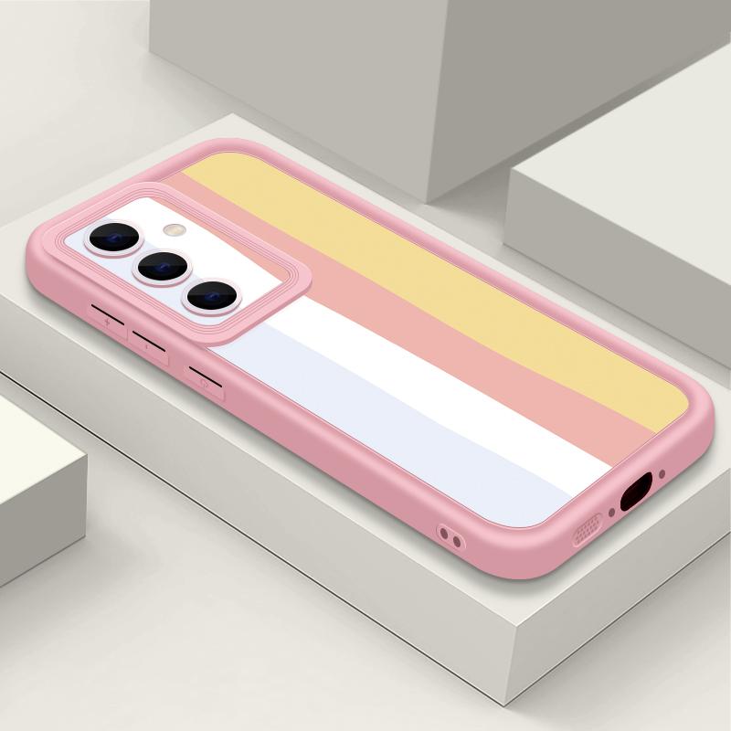 Floral Stripe Pattern Case For Samsung A57 A37 A27 A17 S26 Ultra S25 FE A56 A36 A16 A55 A35 A15 A54 5G S21 S22 S23 S24 Plus Shockproof Bumper Cover