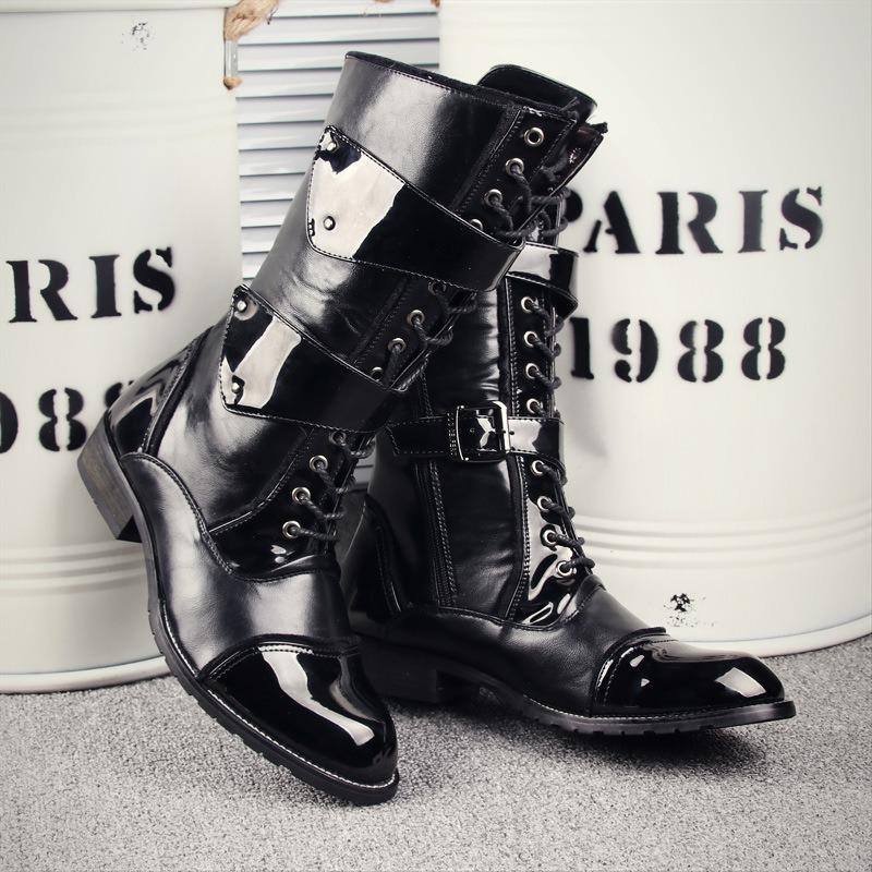 2025 New British Style Men's Long Leather Boots British High-end Men Boots New Designer Men's Motorcycle Boot Boots Botas Hombre