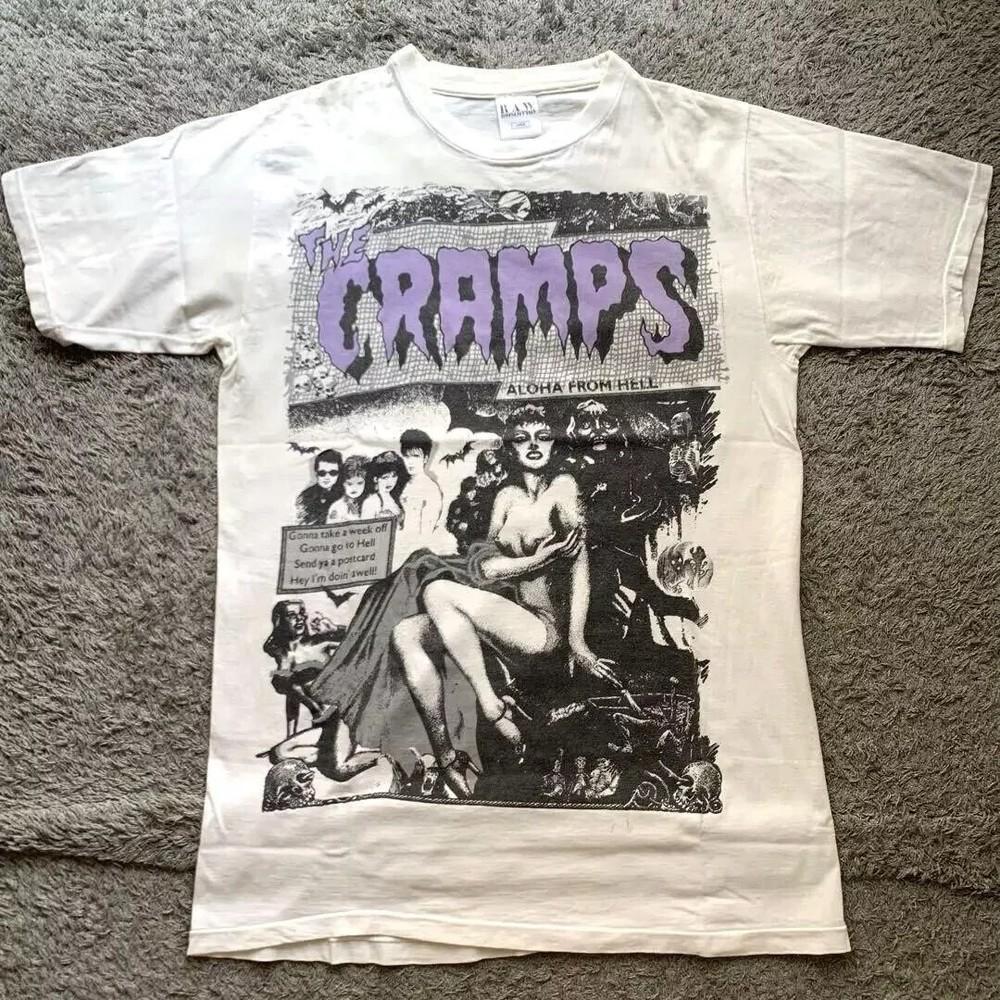 Reprint The Cramps band Concert Tour T shirt 90s Retro Style Unisex S5XL Unisex T-Shirt S
